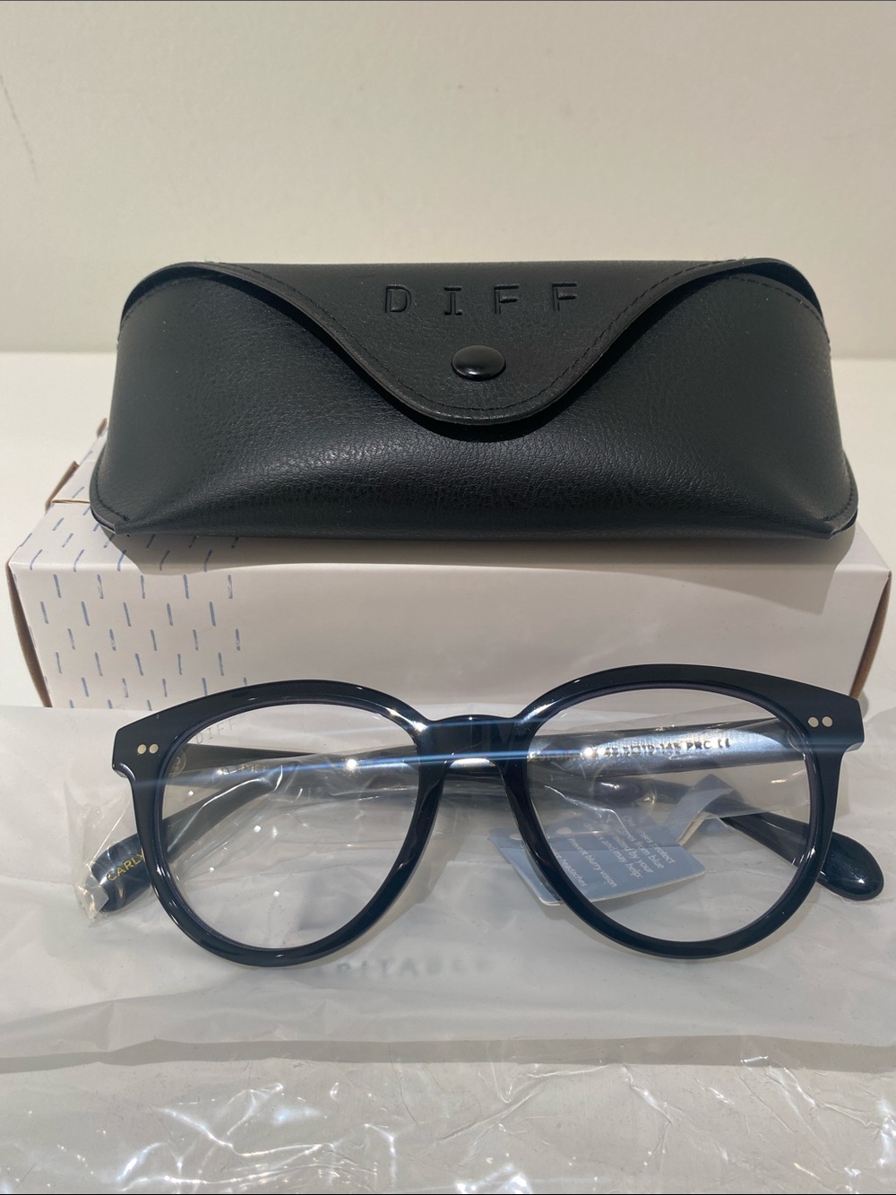 NIB Diff Eyewear Carly Blue Light Glasses Black